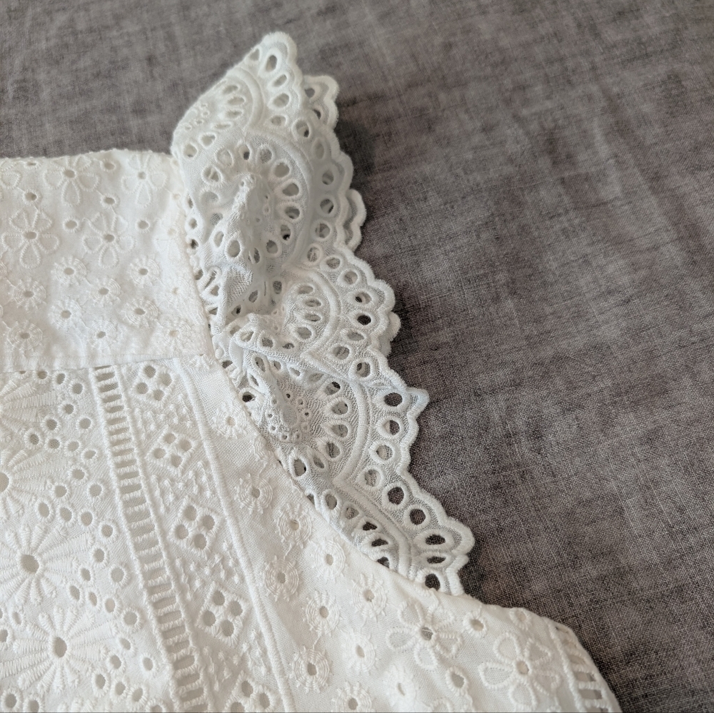 Cartolina Nantucket Cotton Eyelet Dress White Size S NWOT - Picture 3 of 8